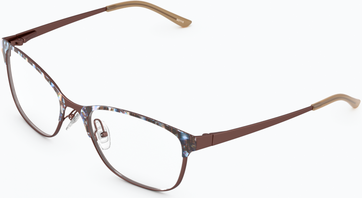 Angle view of Square Glasses 3221115 in Chocolate thumbnail