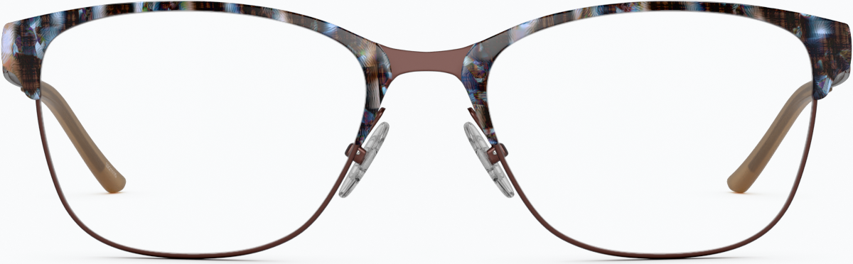 Front view of Square Glasses 3221115 in Chocolate thumbnail