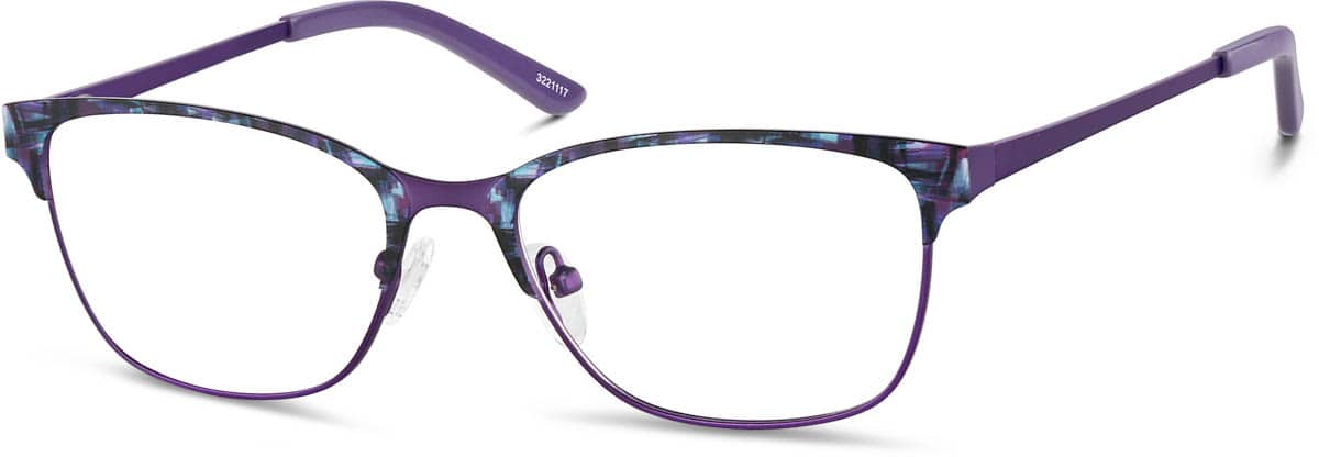 Angle view of Rectangle Glasses 3221117 in Violet