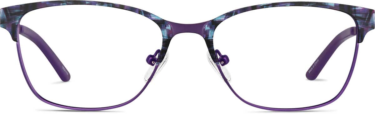 Front view of Rectangle Glasses 3221117 in Violet