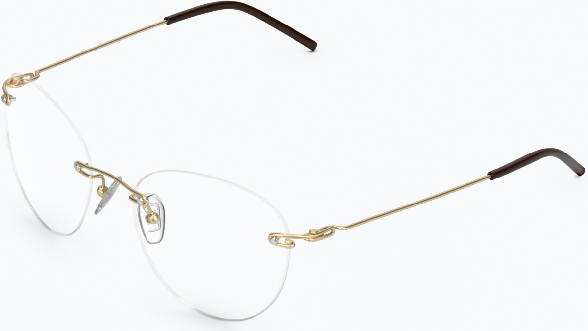 Angle view of Customizable Rimless Glasses 322114 in Gold thumbnail