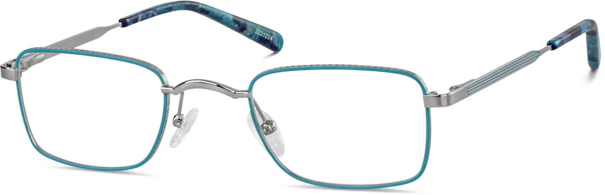 Angle view of Rectangle Glasses 3221224 in Teal