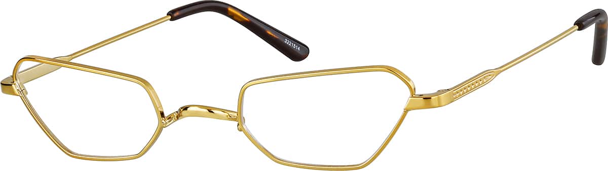 Angle view of Geometric Glasses 3221514 in Gold