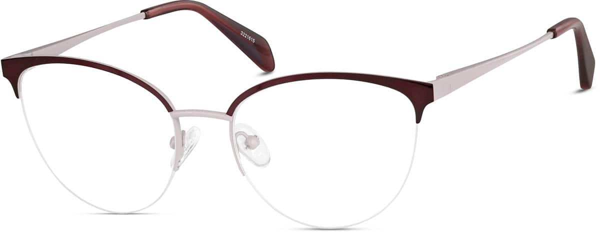 Angle view of Cat-Eye Glasses 3221615 in Brown