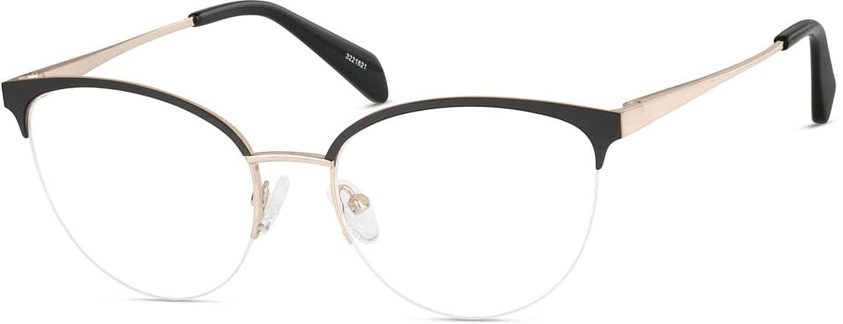 Angle view of Cat-Eye Glasses 3221621 in Black