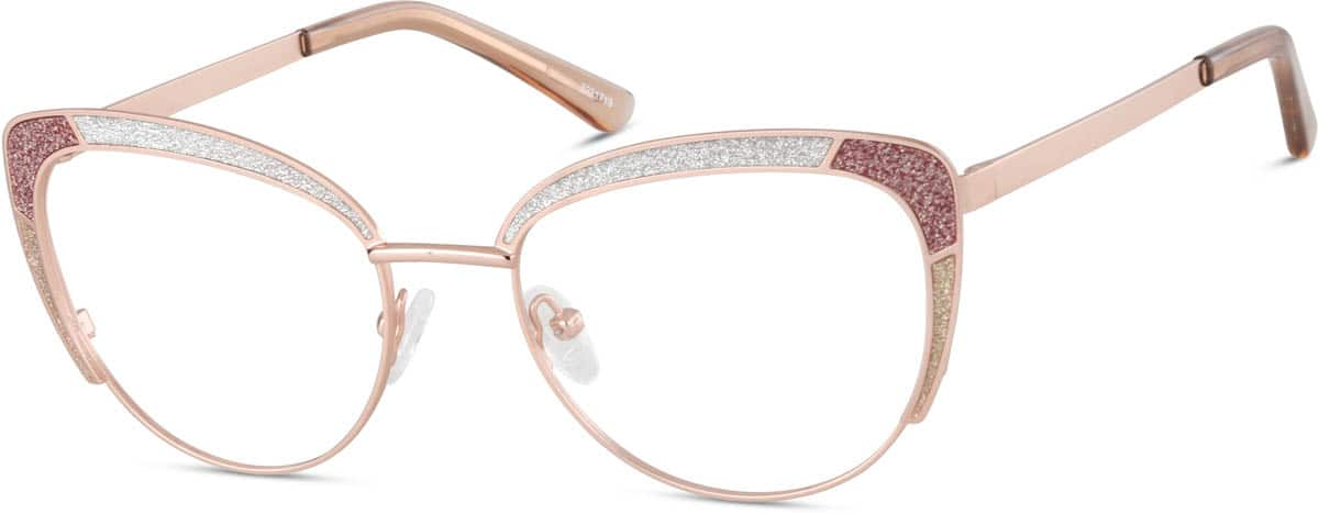 Angle view of Cat-Eye Glasses 3221719 in Rose Gold