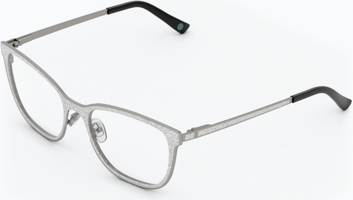 Angle view of Square Glasses 3221811 in Silver thumbnail