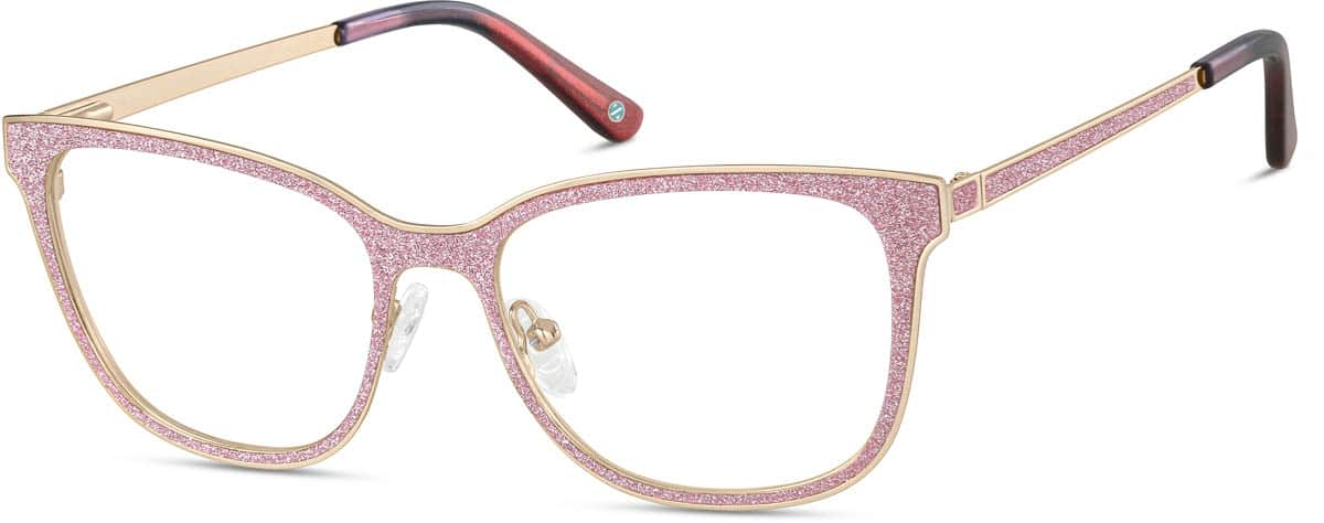 Angle view of Square Glasses 3221819 in Pink