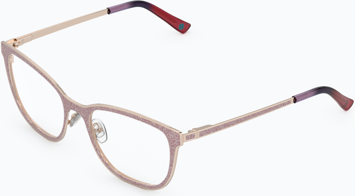 Angle view of Square Glasses 3221819 in Pink thumbnail