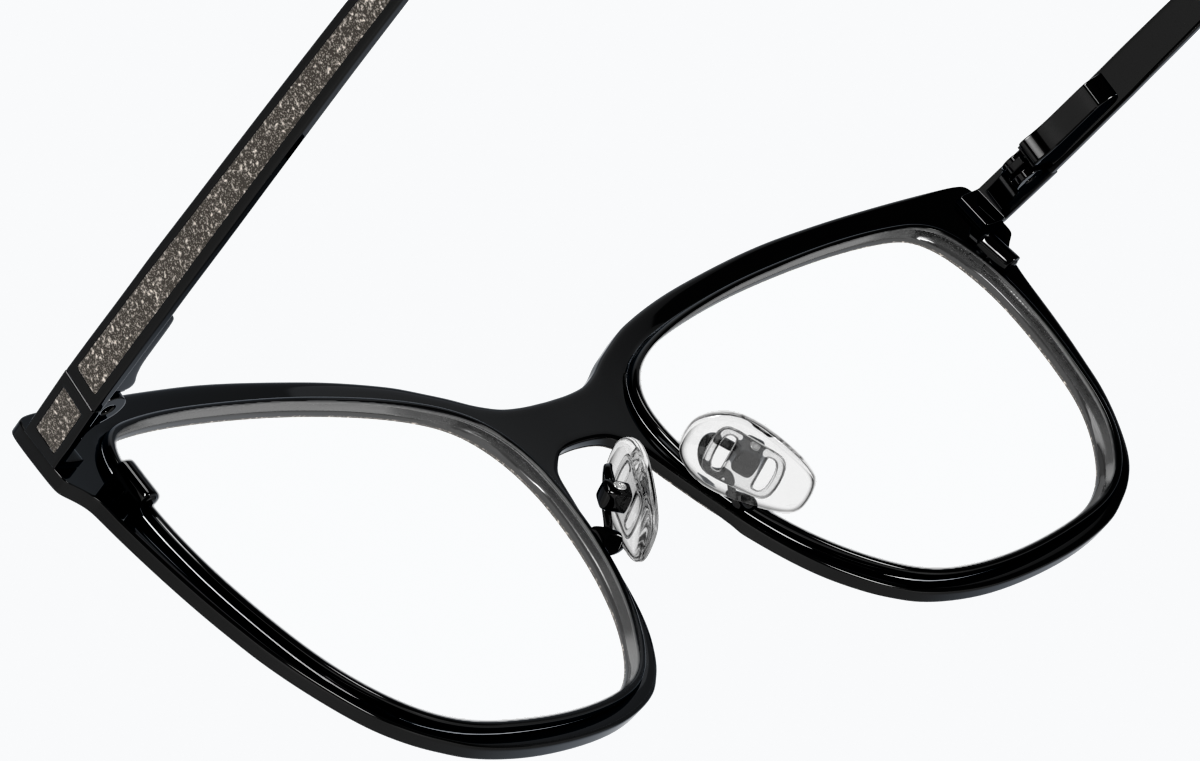 See-through view of Square Glasses 3221821 in Black thumbnail