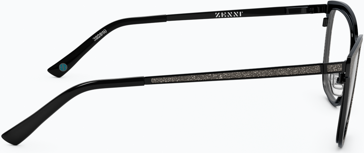 Side view of Square Glasses 3221821 in Black thumbnail