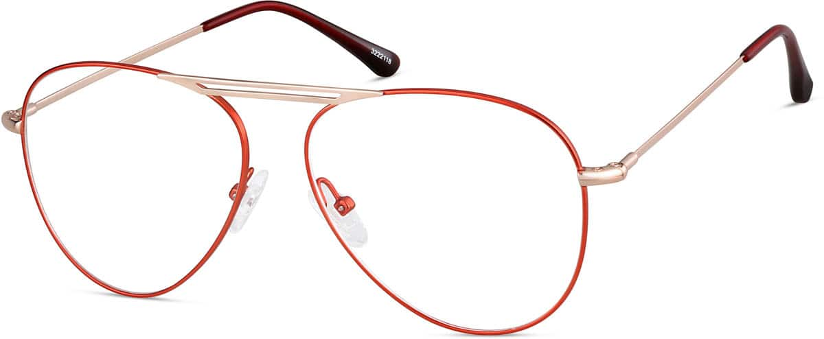 Angle view of Aviator Glasses 3222118 in Red