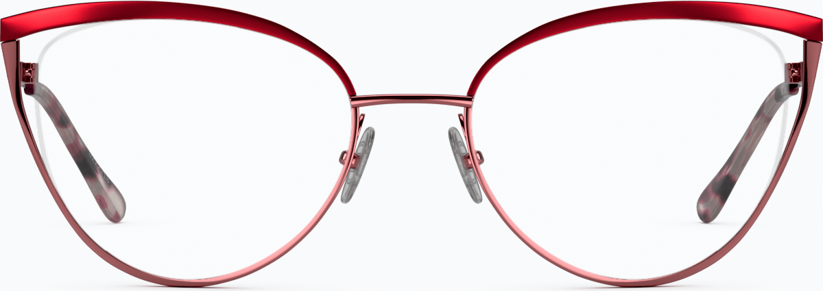 Front view of Cat-Eye Glasses 3222218 in Red thumbnail