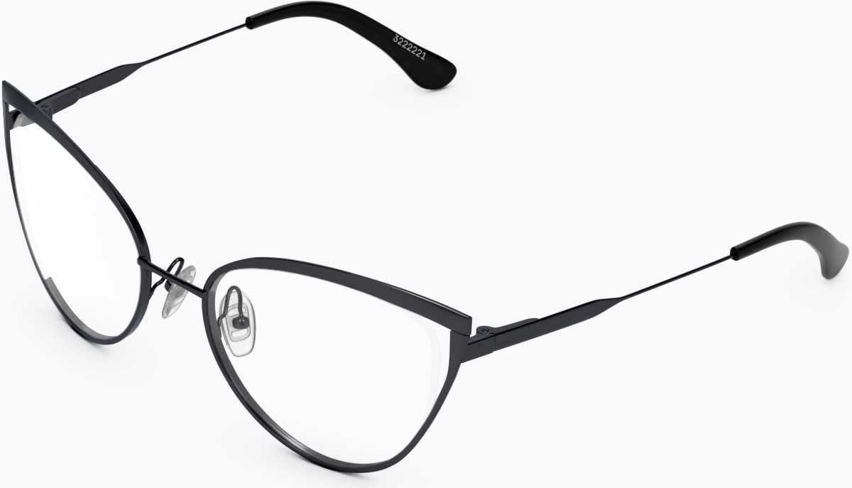 Angle view of Cat-Eye Glasses 3222221 in Black thumbnail