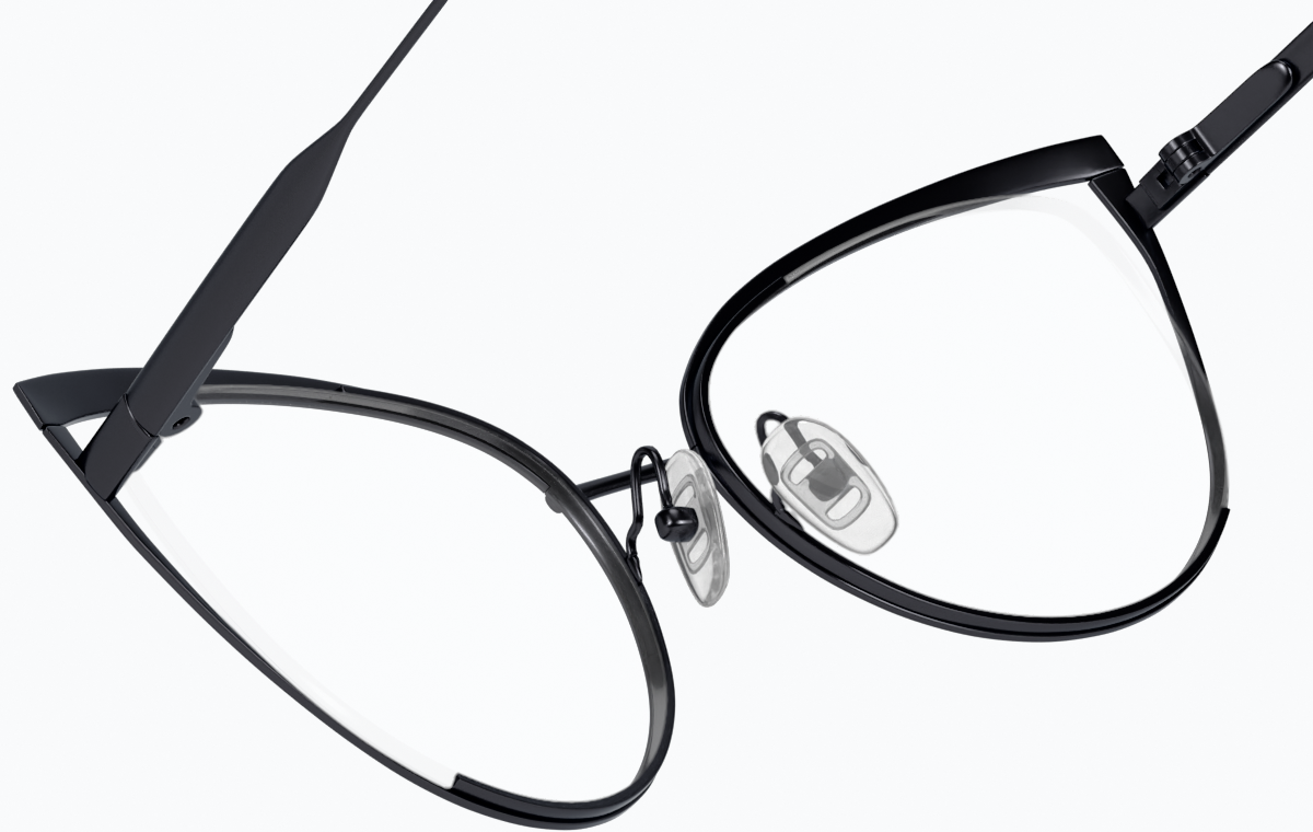 See-through view of Cat-Eye Glasses 3222221 in Black thumbnail