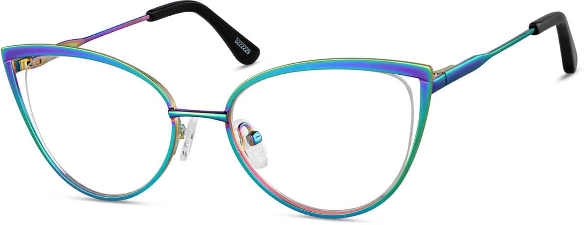 Angle view of Cat-Eye Glasses 3222229 in Multicolor