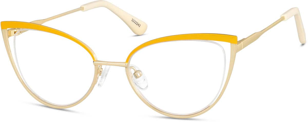 Angle view of Cat-Eye Glasses 3222242 in Orange