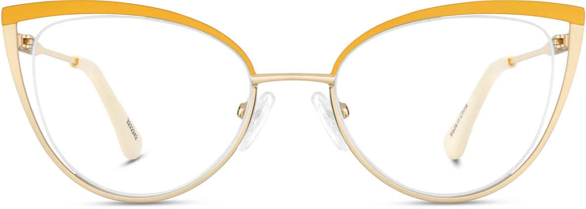 Front view of Cat-Eye Glasses 3222242 in Orange