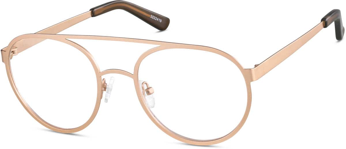 Angle view of Aviator Glasses 3222419 in Rose Gold