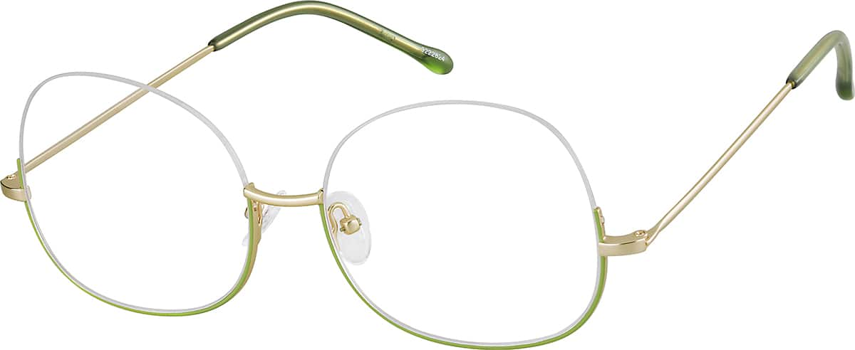 Angle view of Oval Glasses 3222824 in Olive