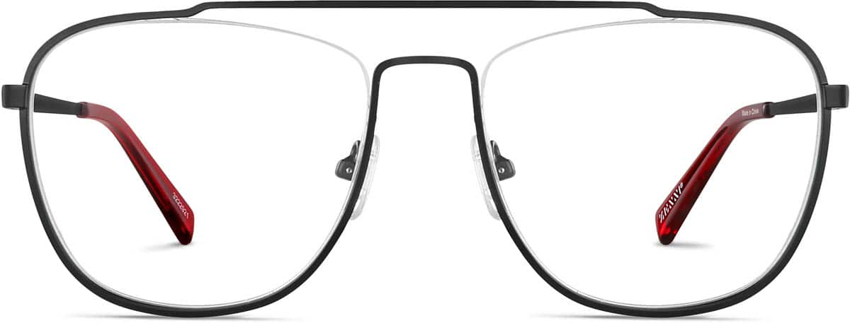 Front view of Aviator Glasses 3222921 in Jet