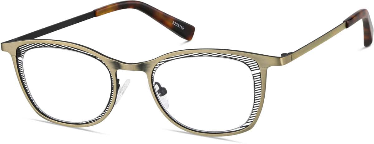 Angle view of Rectangle Glasses 3223115 in Bronze