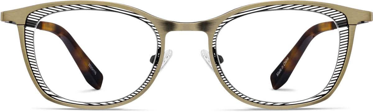 Front view of Rectangle Glasses 3223115 in Bronze