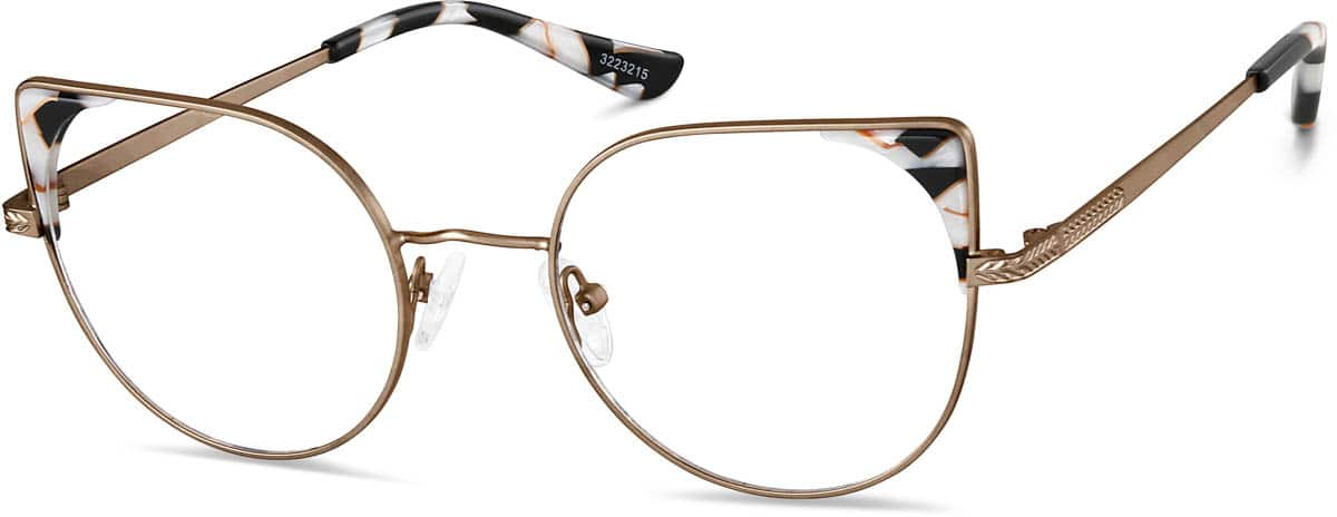 Angle view of Cat-Eye Glasses 3223215 in Brown