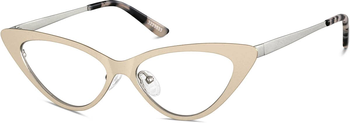 Angle view of Cat-Eye Glasses 3223533 in Cream