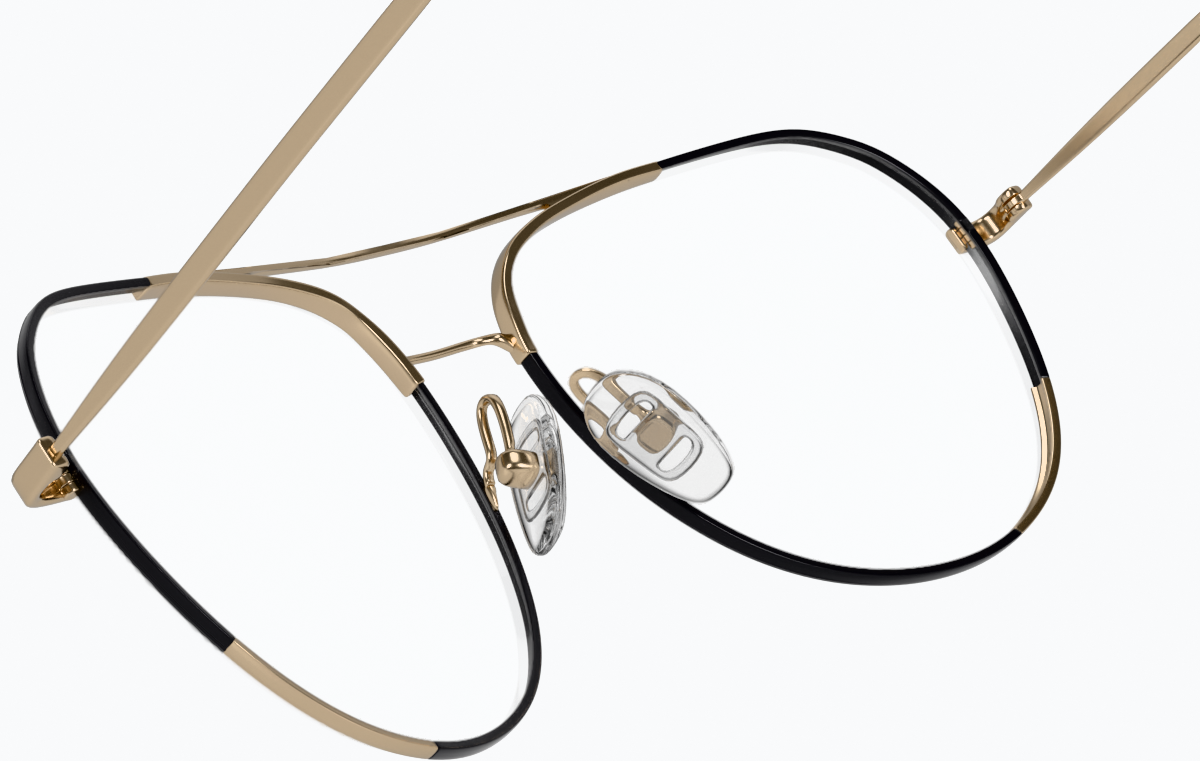 See-through view of Aviator Glasses 3223621 in Black thumbnail