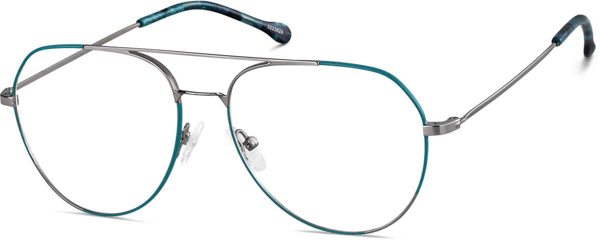 Angle view of Aviator Glasses 3223624 in Turquoise