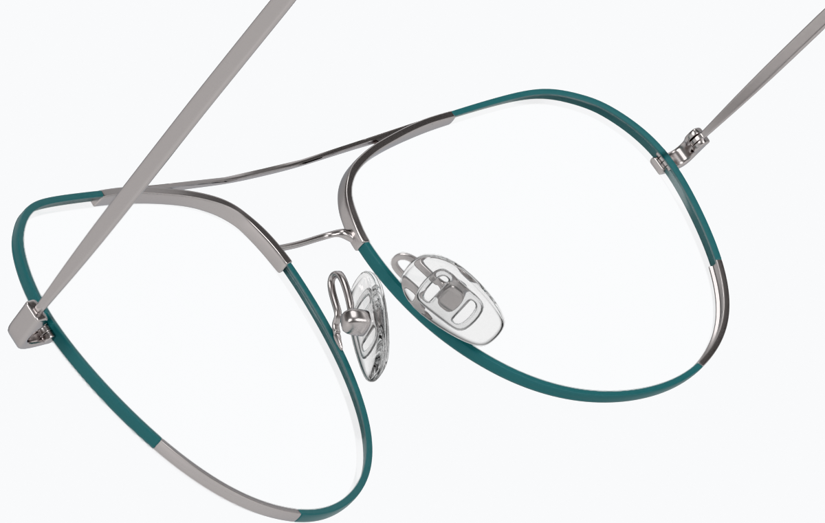 See-through view of Aviator Glasses 3223624 in Turquoise thumbnail