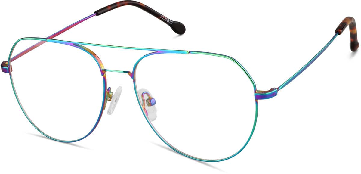 Angle view of Aviator Glasses 3223629 in Iridescent