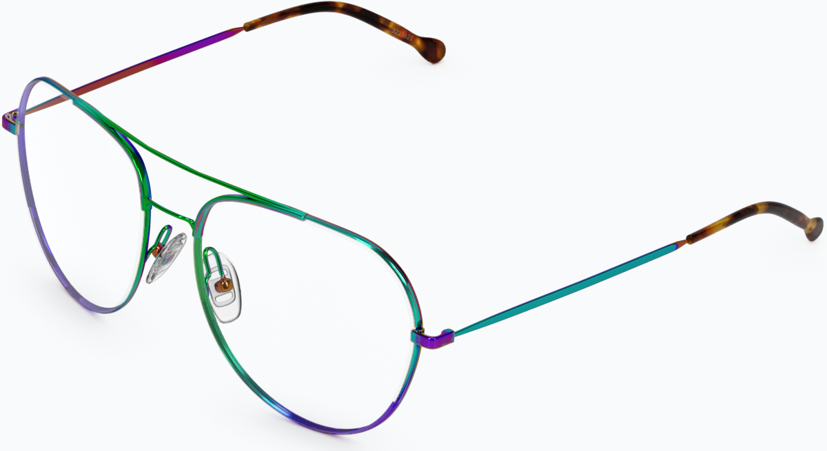 Angle view of Aviator Glasses 3223629 in Iridescent thumbnail