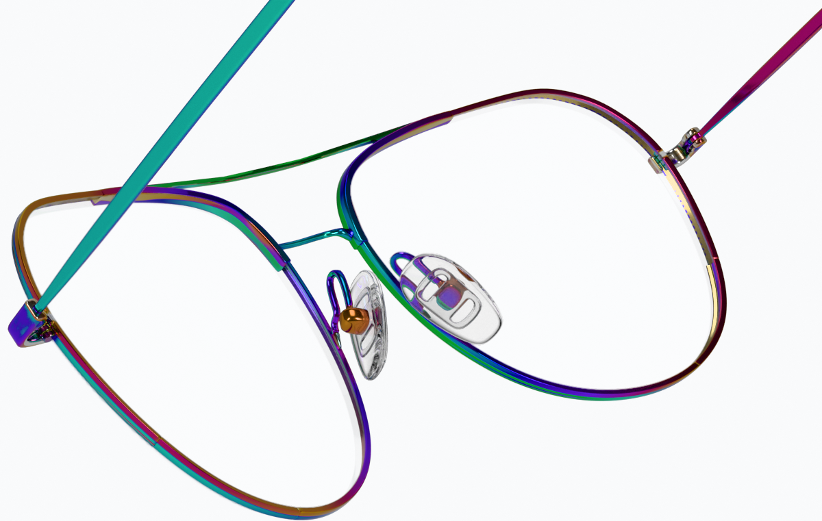 See-through view of Aviator Glasses 3223629 in Iridescent thumbnail