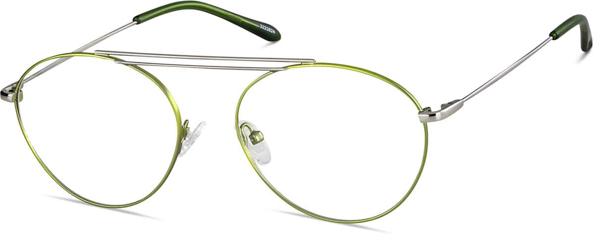 Angle view of Aviator Glasses 3223824 in Olive