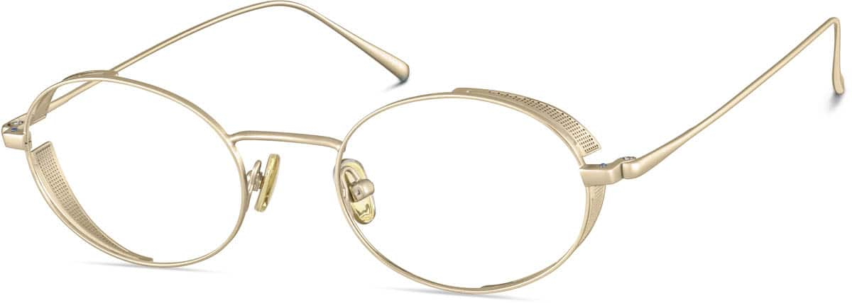 Angle view of Oval Glasses 3224014 in Gold