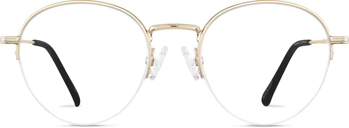 Front view of Round Glasses 3224114 in Gold