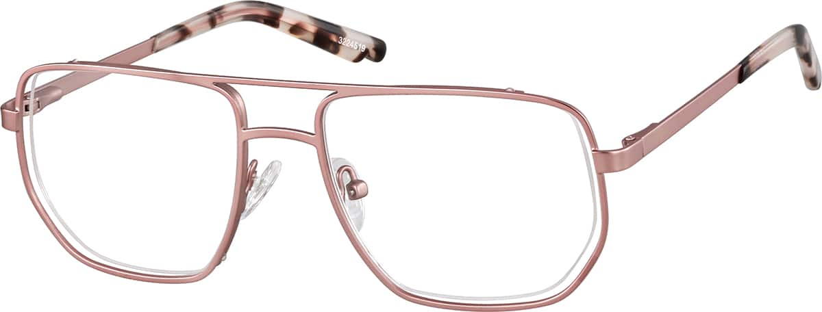 Angle view of Kids' Aviator Glasses 3224519 in Pink