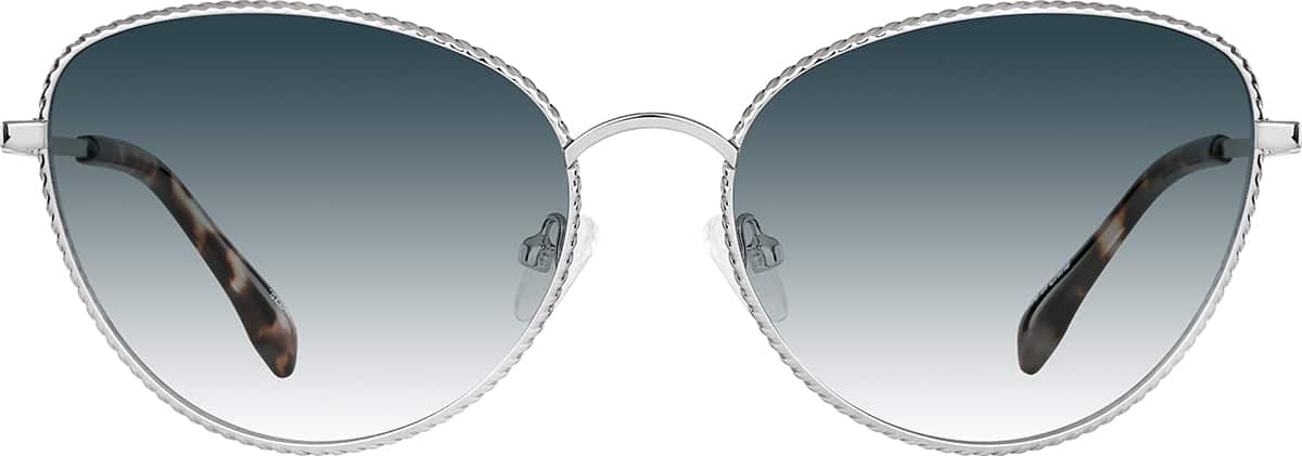 Chanel Womens 4206 Mirrored Metal Round Oversize Sunglasses Silver