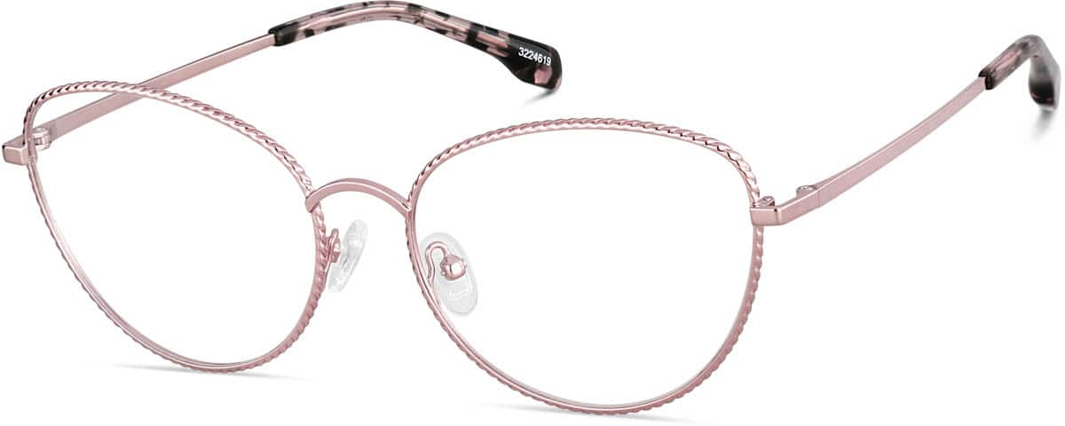 Angle view of Cat-Eye Glasses 3224619 in Rose Gold