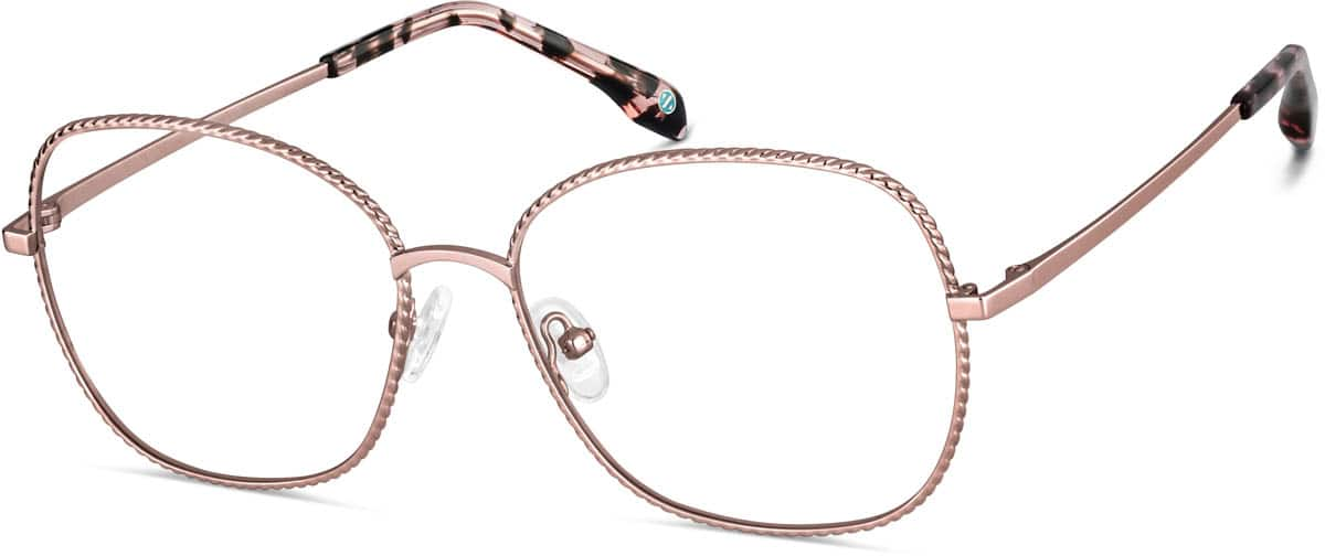 Angle view of Square Glasses 3224719 in Rose Gold