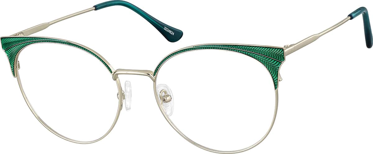 Angle view of Round Glasses 3224824 in Green