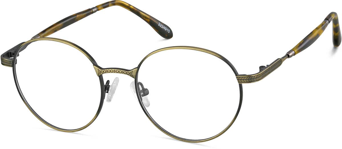 Angle view of Round Glasses 3224915 in Gold