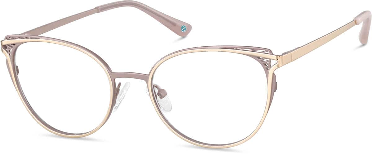 Angle view of Cat-Eye Glasses 3225114 in Gold