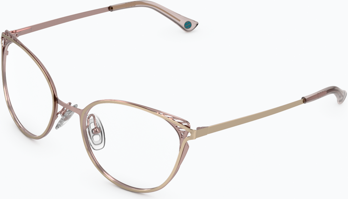 Angle view of Cat-Eye Glasses 3225114 in Gold thumbnail
