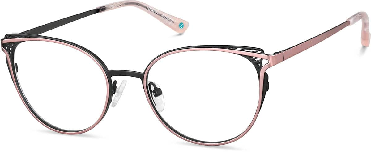 Angle view of Cat-Eye Glasses 3225119 in Rose Gold