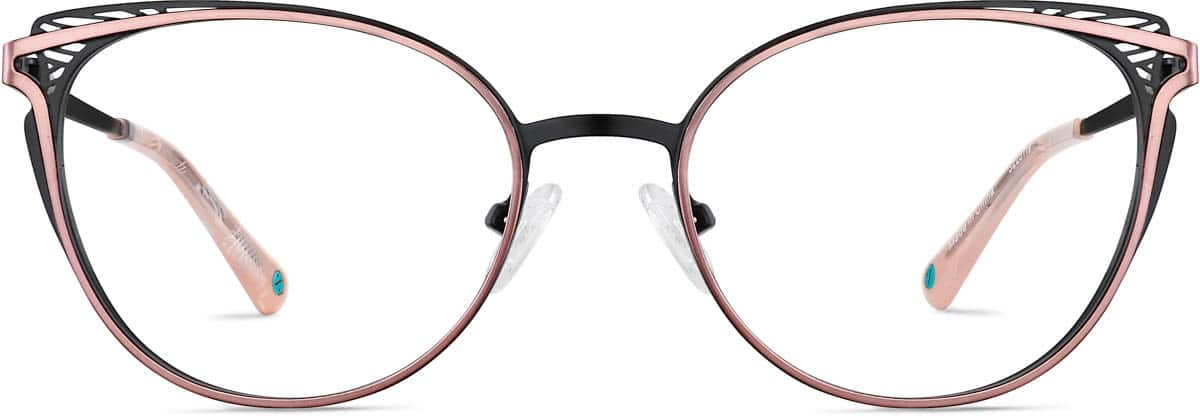 Front view of Cat-Eye Glasses 3225119 in Rose Gold