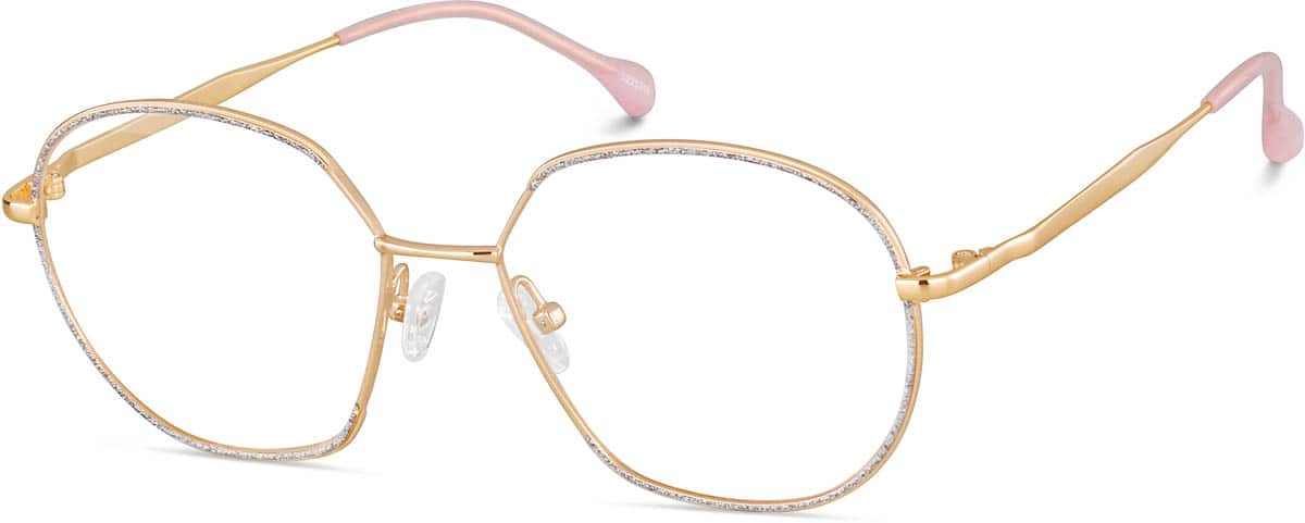 Angle view of Geometric Glasses 3225319 in Gold