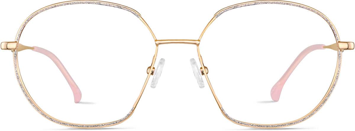 Front view of Geometric Glasses 3225319 in Gold